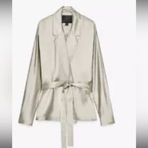 Zara Light Green Silk Jacket